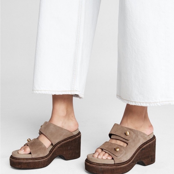 Rag & Bone Brown Leather Mules with Chunky Heel - Picture 2 of 7